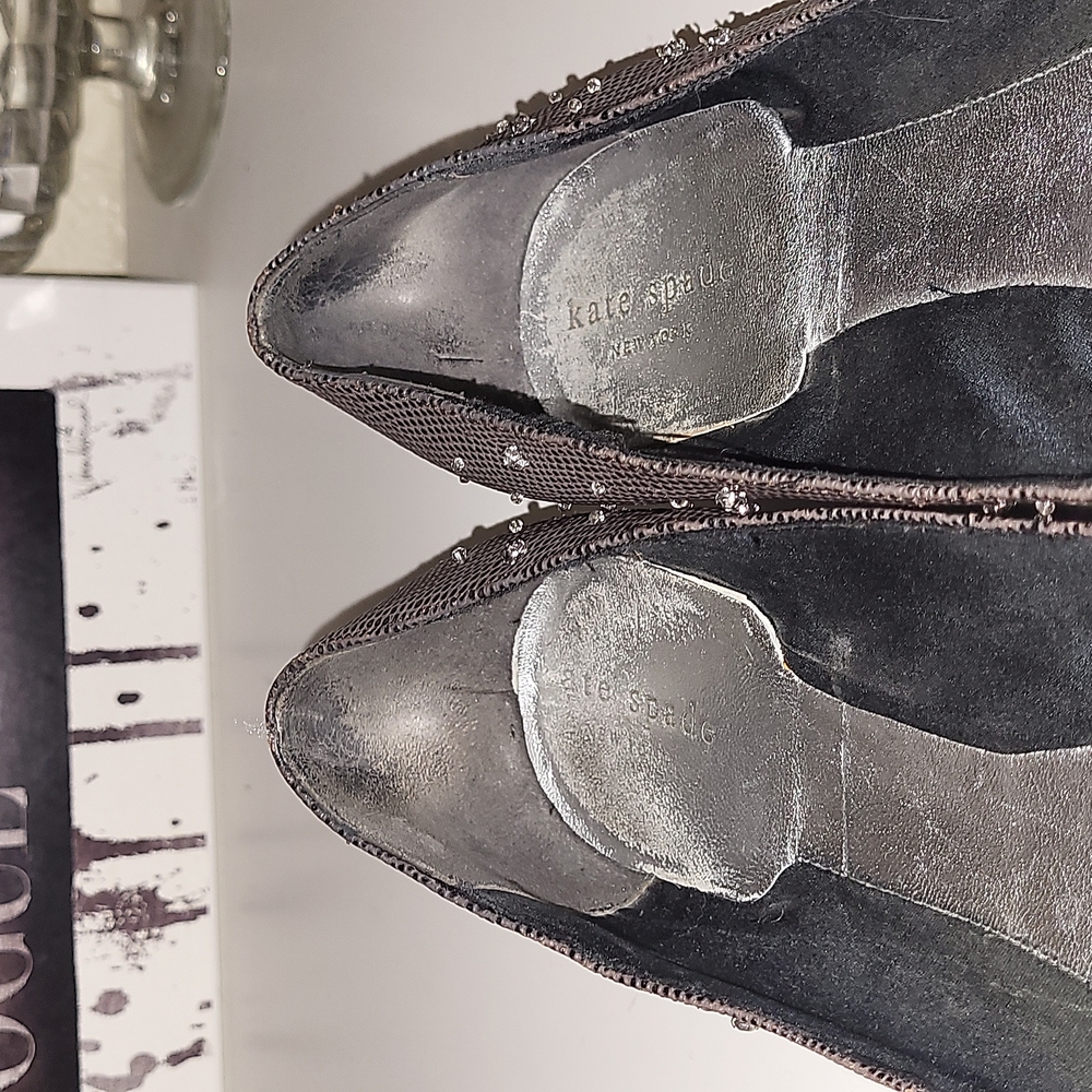 Kate Spade Pewter embellished flats, sz 7.5 - Picture 7 of 9